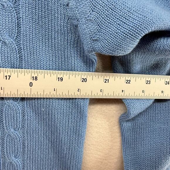 Vintage Tarleton Sweater Mens Large Chunky Cable Knit Preppy V Neck Knit 70s 80s - Picture 4 of 7